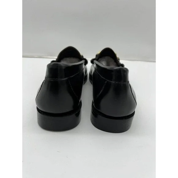 New Anthropologie Bass Charm Penny Laofers Womans Size 8 Medium Black Slip On - Picture 9 of 11